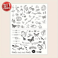 Small Pattern Tattoo Stickers for Body Parts, Long Lasting, Waterproof
