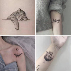 Waterproof Tiger Rabbit Whale Tattoo Stickers Easy to Apply Long Lasting