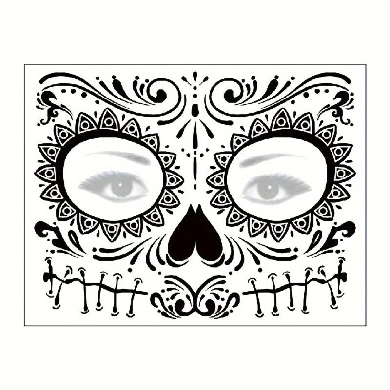 8 Pcs Waterproof Face Tattoo Stickers Halloween Makeup Prank Tattoos