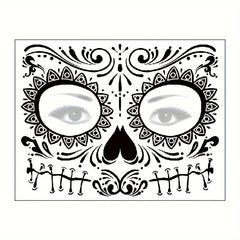 8 Pcs Waterproof Face Tattoo Stickers Halloween Makeup Prank Tattoos
