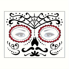 8 Pcs Waterproof Face Tattoo Stickers Halloween Makeup Prank Tattoos