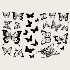 Butterfly Pattern Tattoo Stickers for Small Spaces