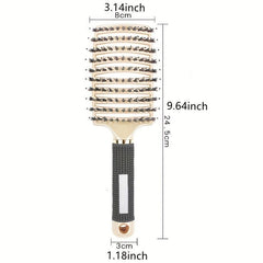 Curved Boar Bristle Hair Comb for Detangling All Hair Types