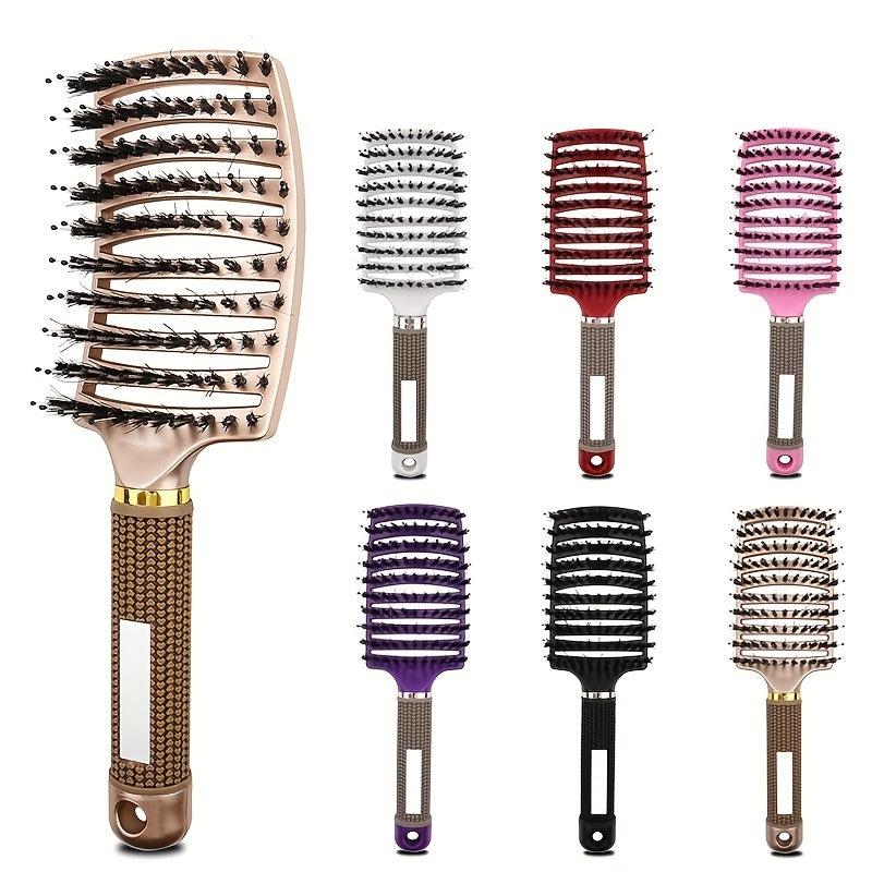Curved Boar Bristle Hair Comb for Detangling All Hair Types