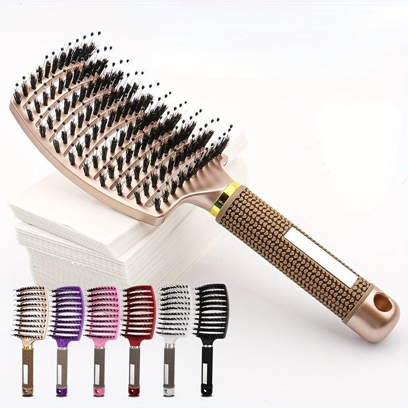 Curved Boar Bristle Hair Comb for Detangling All Hair Types