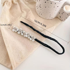 Rhinestone Hair Bun Maker with Pearls and Flowers