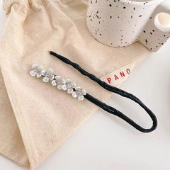 Rhinestone Hair Bun Maker with Pearls and Flowers