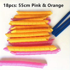 No Heat Hair Curlers 18pcs Styling Kit Spiral Curlers Hooks Magic Rollers