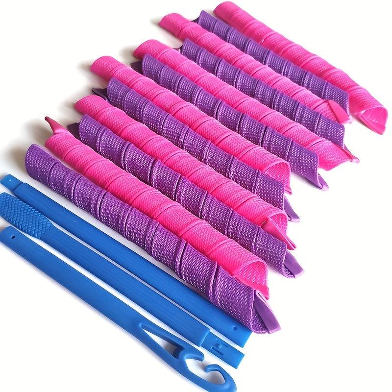 No Heat Hair Curlers 18pcs Styling Kit Spiral Curlers Hooks Magic Rollers