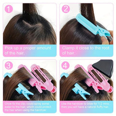 6pcs Volumizing Hair Curlers with Root Clips Heatless Styling Tool
