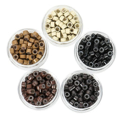 500pcs Silicone Lined Copper Micro Rings for Hair Extensions 5x3x3mm