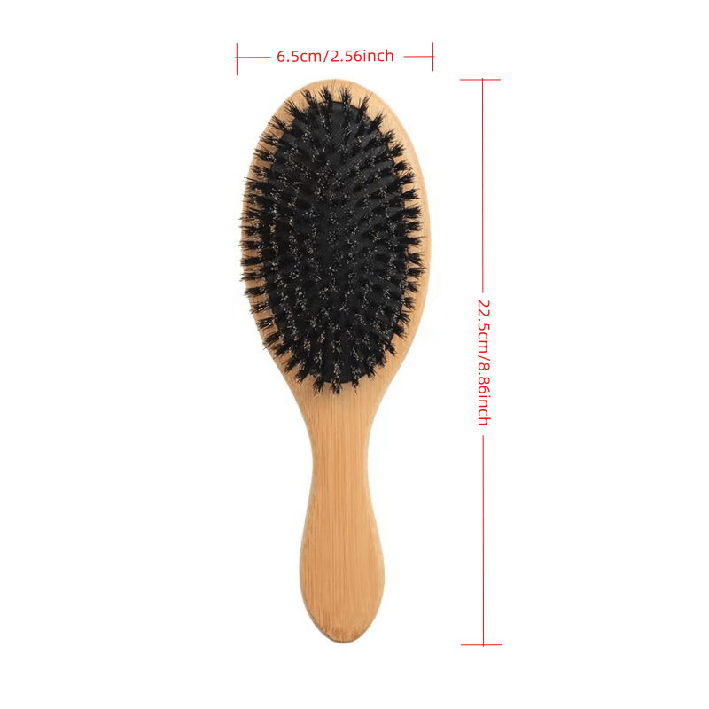 Natural Boar Bristle Hair Brush Scalp Massage Comb Anti static Paddle Hair Brush