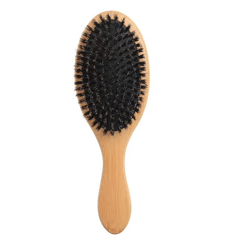 Natural Boar Bristle Hair Brush Scalp Massage Comb Anti static Paddle Hair Brush
