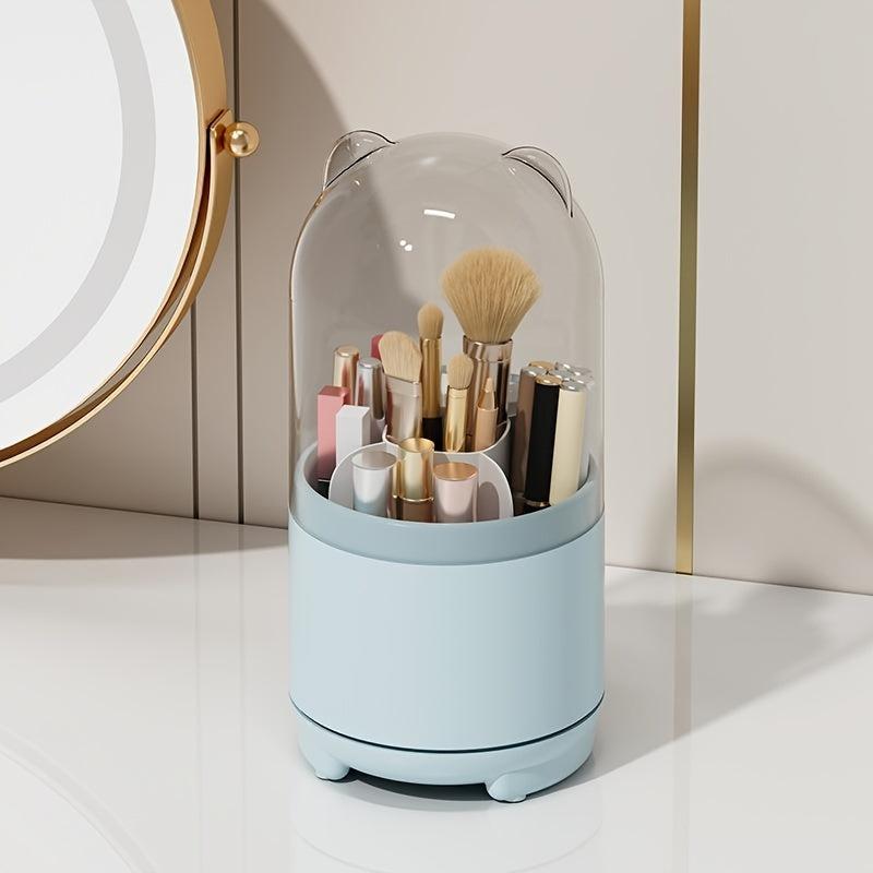 360 Degree Rotation Makeup Brush Holder with Lid