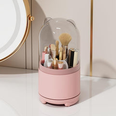 360 Degree Rotation Makeup Brush Holder with Lid
