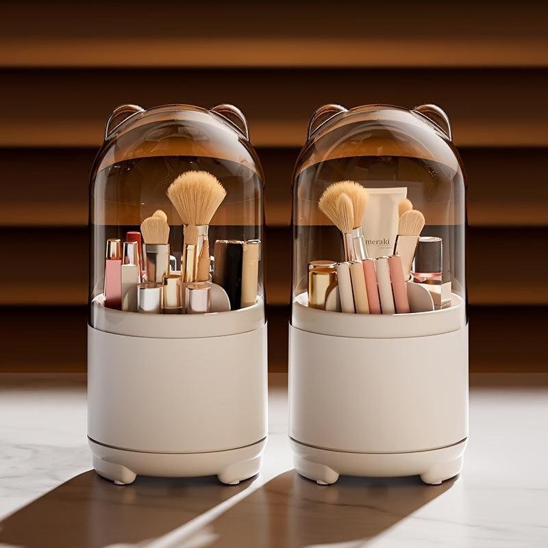 360 Degree Rotation Makeup Brush Holder with Lid
