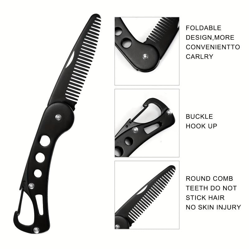 Stainless Steel Beard Comb for Men - Beard Grooming & Styling