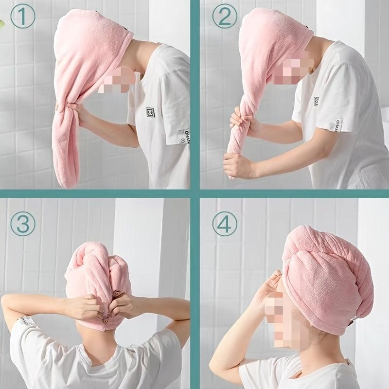 Quick Drying Microfiber Hair Towel Wrap Soft Absorbent Cap Headband