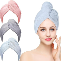 Quick Drying Microfiber Hair Towel Wrap Soft Absorbent Cap Headband