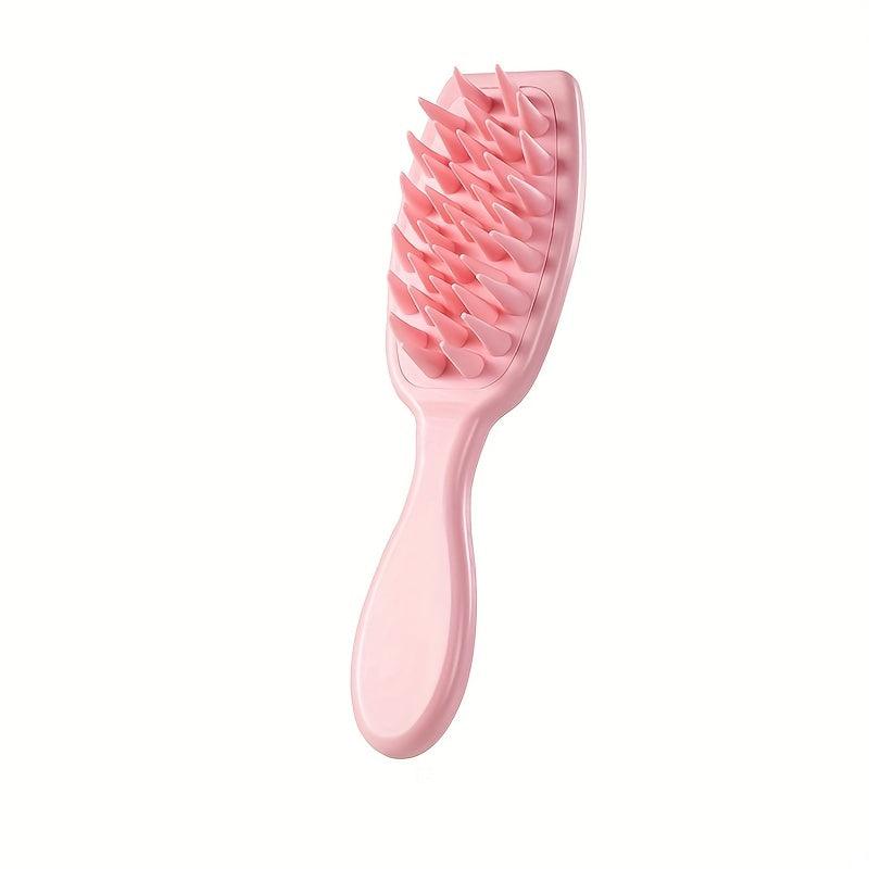 Silicone Hairdressing Brush Long Handle Scalp Cleaning Massage Comb