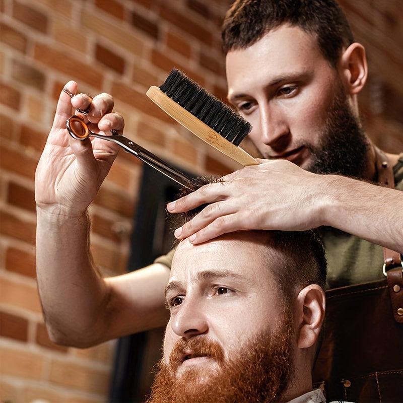 Bamboo Wooden Handle Beard Brush Moustache Haircutting Cleaning Brush