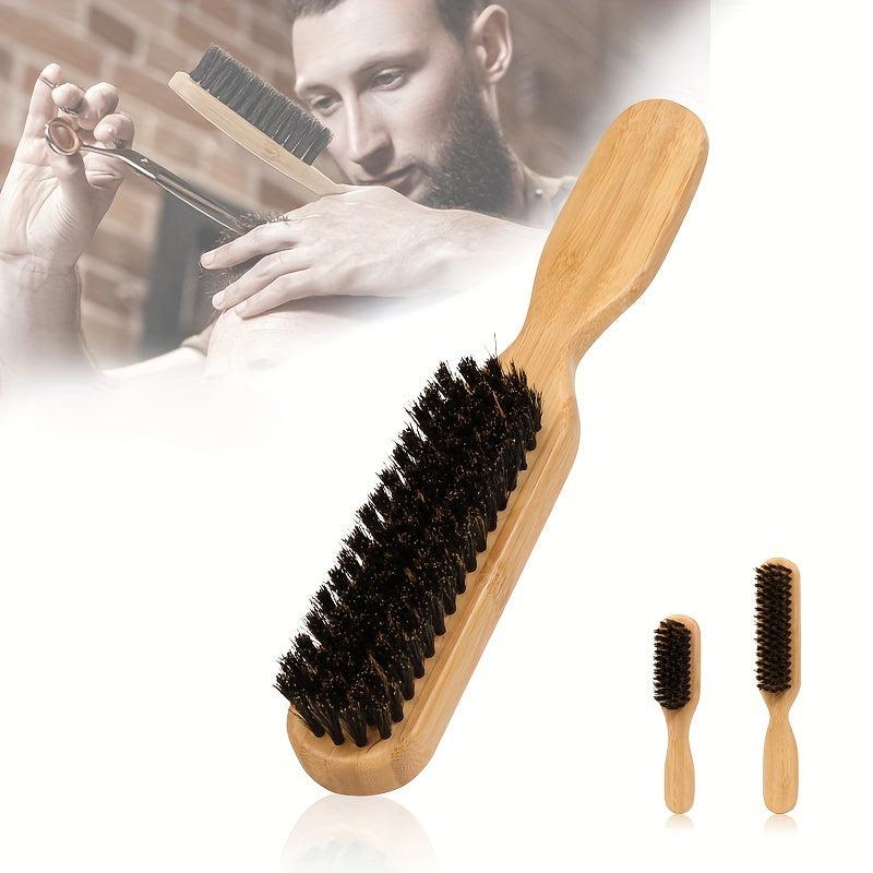 Bamboo Wooden Handle Beard Brush Moustache Haircutting Cleaning Brush