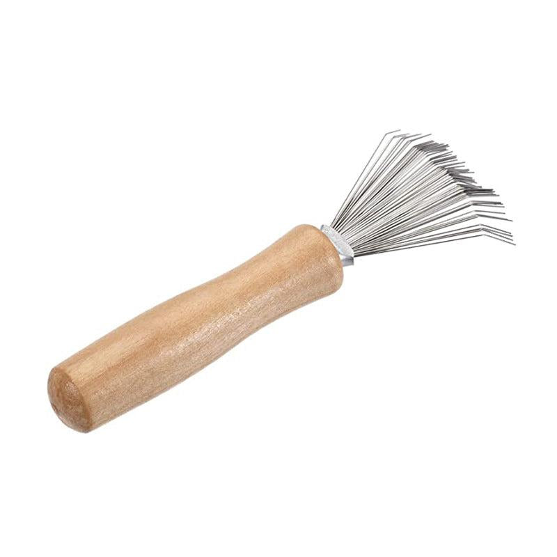 Mini Hair Brush Cleaner Tool with Metal Wire Rake for Home and Salon Use