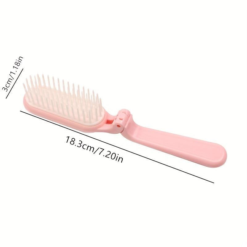 Foldable Hair Comb Travel Curling Straight Brush Anti Static Head Massager