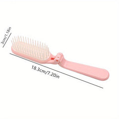 Foldable Hair Comb Travel Curling Straight Brush Anti Static Head Massager