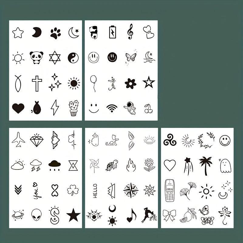 80 Juice Tattoo Stickers Waterproof Non reflective Finger Stickers