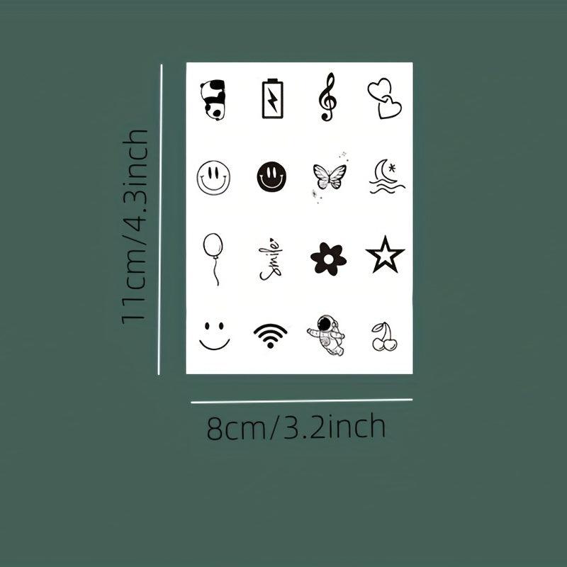 80 Juice Tattoo Stickers Waterproof Non reflective Finger Stickers