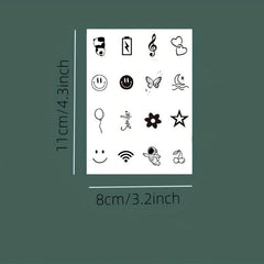 80 Juice Tattoo Stickers Waterproof Non reflective Finger Stickers