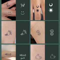 80 Juice Tattoo Stickers Waterproof Non reflective Finger Stickers
