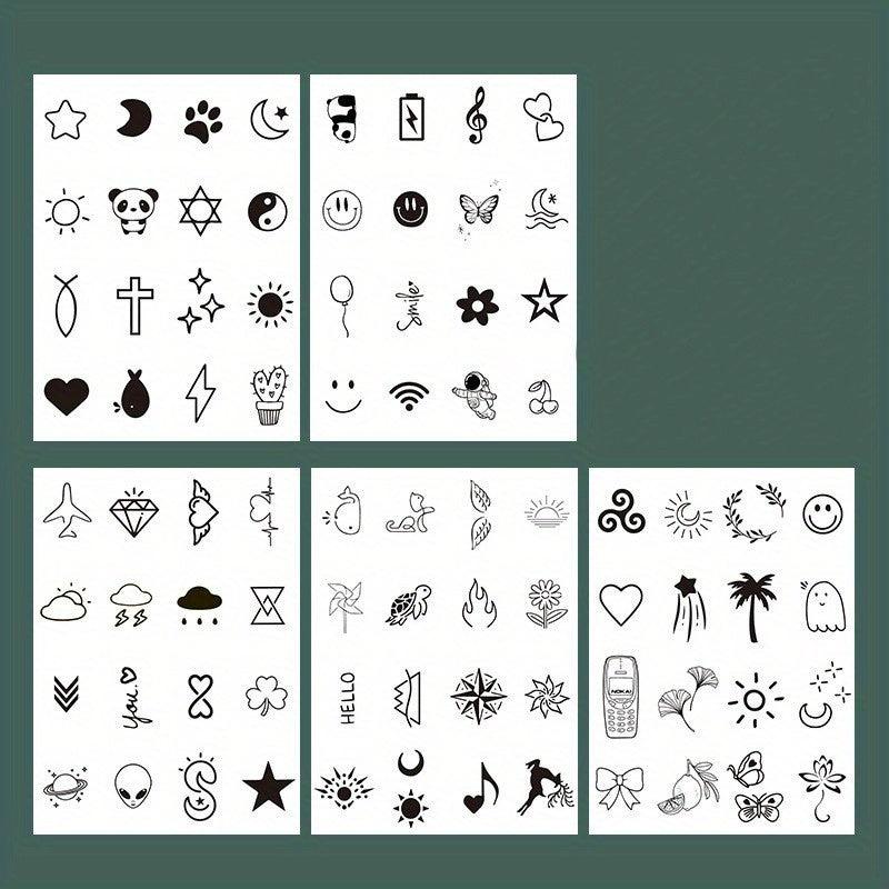 80 Juice Tattoo Stickers Waterproof Non reflective Finger Stickers