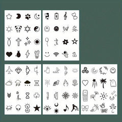 80 Juice Tattoo Stickers Waterproof Non reflective Finger Stickers