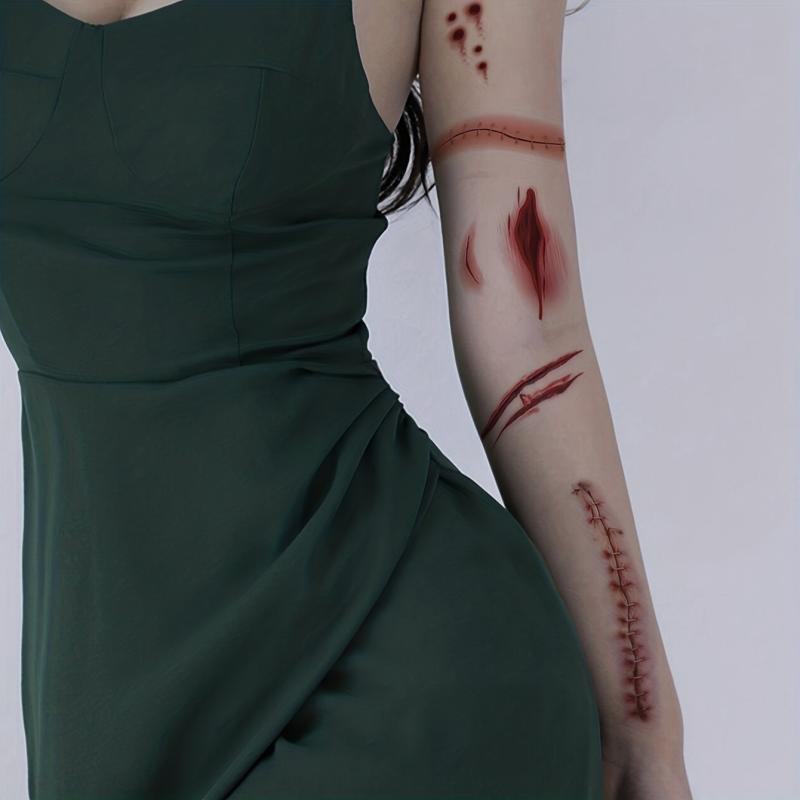 Halloween Wound Scar Tattoo Sticker