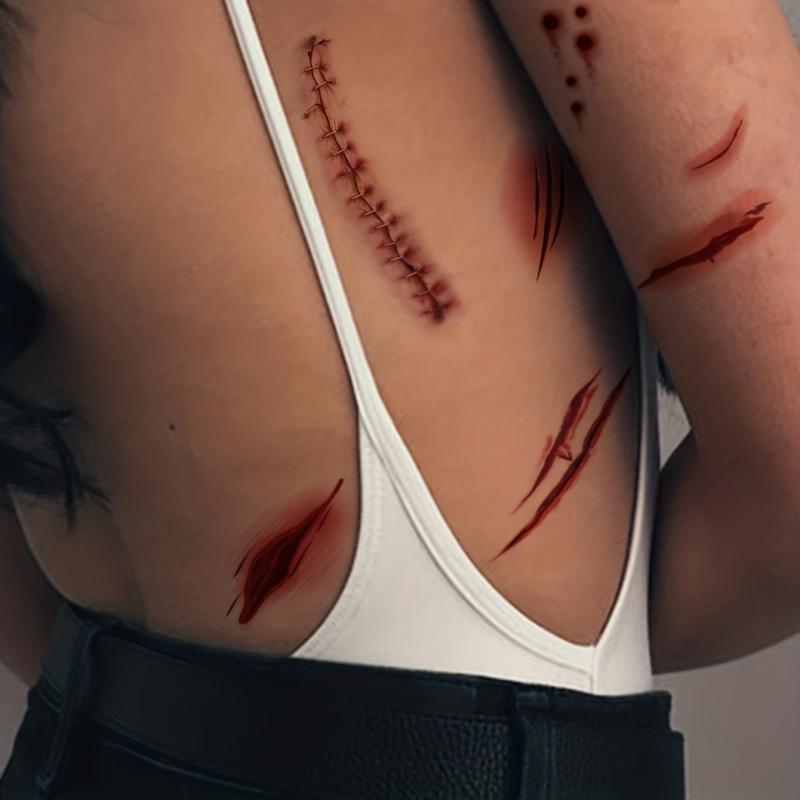 Halloween Wound Scar Tattoo Sticker
