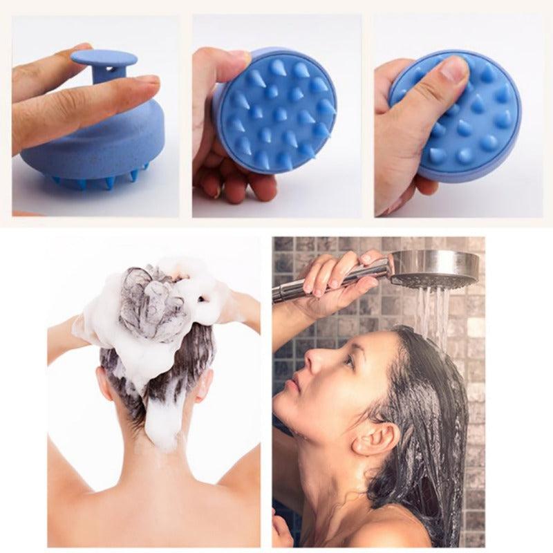 Silicone Shampoo Brush Head Scalp Massage Comb Hair Washing Comb
