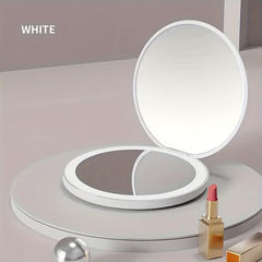 2pcs LED Makeup Mirror & Massage Comb Set Travel Portable Lighted Compact Mirror