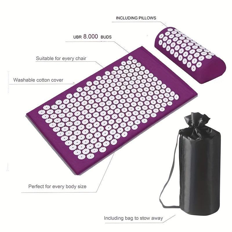 Acupuncture Massage Mat & Pillow Set for Yoga Acupoint Relief