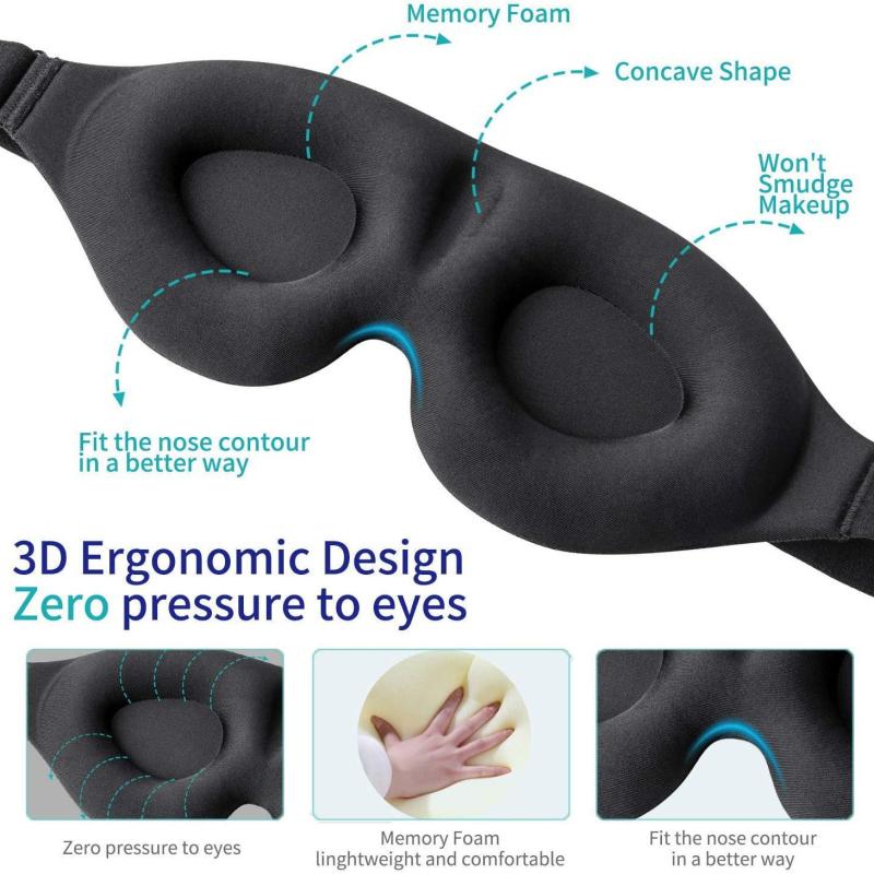 3D Contoured Cup Sleep Eye Mask for Men Women
