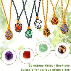 13pcs 7 Chakra Crystal Stone Set with Necklace and Instruction