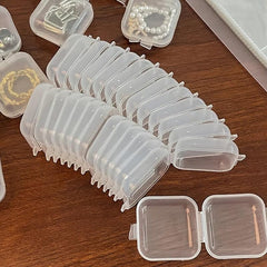 Clear Plastic Storage Box With Lid for Jewelry Earrings Necklaces
