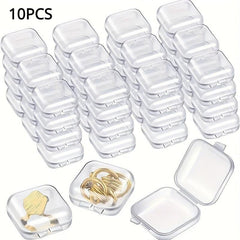 Clear Plastic Storage Box With Lid for Jewelry Earrings Necklaces