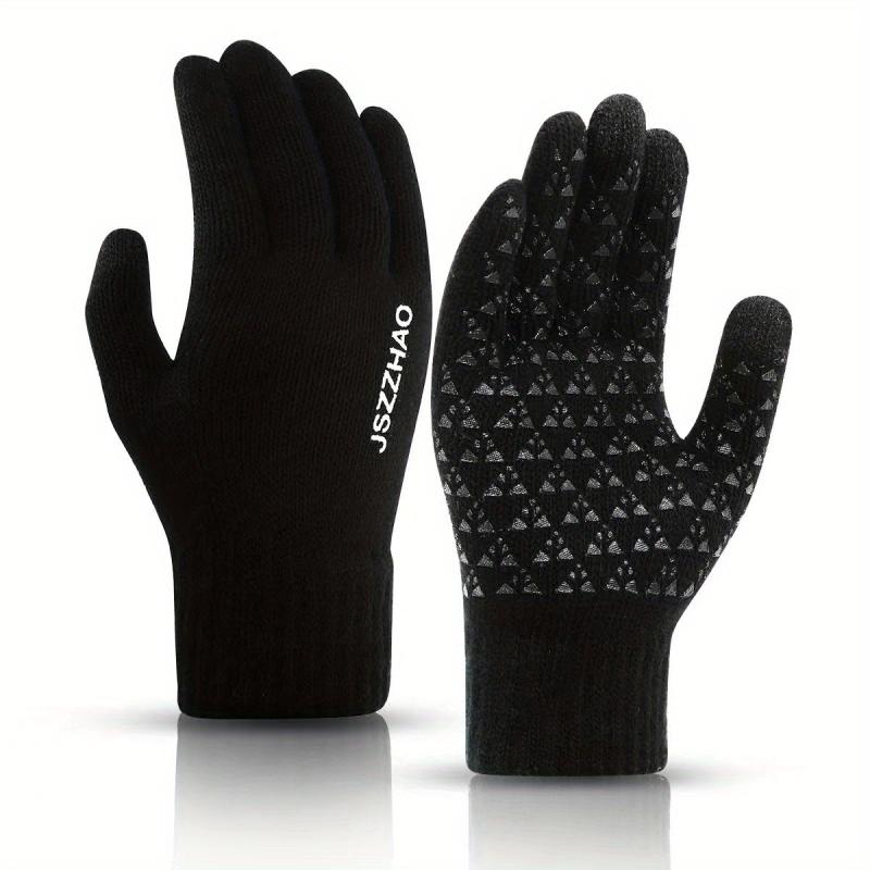 Winter Touch Screen Gloves Non Slip Warm Knit - Running Driving Hiking