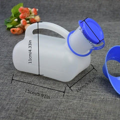 Medical Unisex Urinal 1000mL w/ Interface & Lid for Car Camping Travel