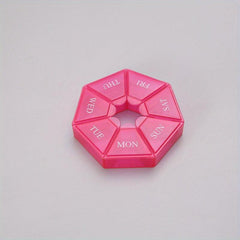 Mini Round Pill Box 7 Days Medicine Organizer Container Cases