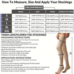 Compression Stockings 15-20 MmHg Open Toe Thigh High Length