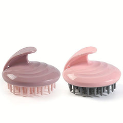 2pcs Silicone Handle Scalp Massager Brush Soft Silicone For Hair Cleaning