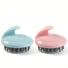 2pcs Silicone Handle Scalp Massager Brush Soft Silicone For Hair Cleaning